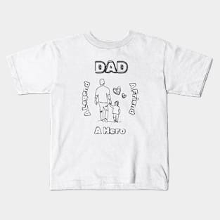 Dad, Legend, Friend, Hero, Fathers Day, Kids T-Shirt